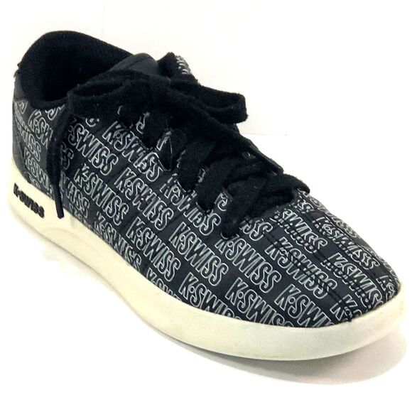 K-Swiss Other - K-SWISS Shoes Youth Sz 5 Black Logo Print Sneakers Low 83643 Unisex Varsity